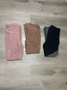 Avia Women’s Leggings Set - Pink, Brown, Black